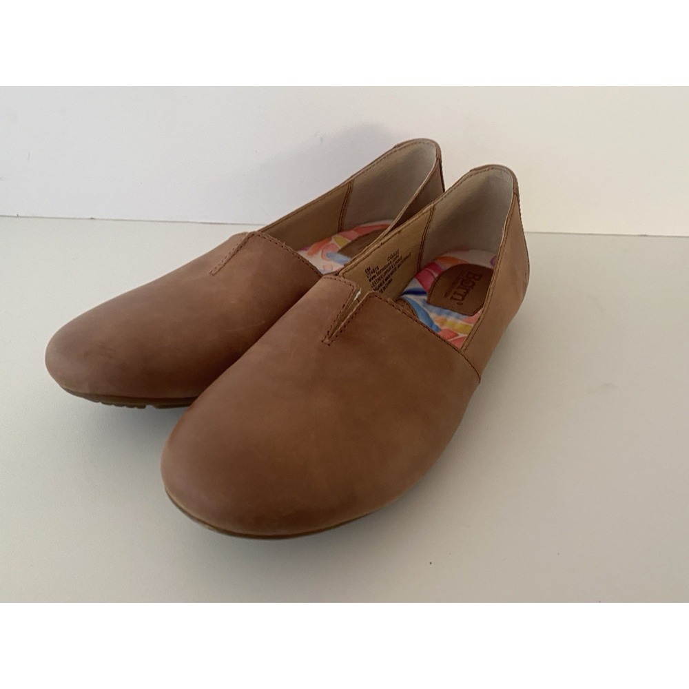 Børn Sebra Biscotto Tan Leather Slip On Flats Moccasins Driving Shoes Women's 9M